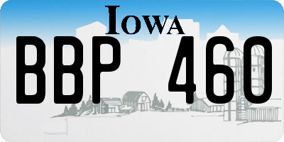 IA license plate BBP460