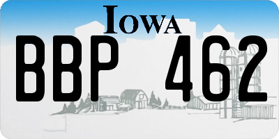 IA license plate BBP462