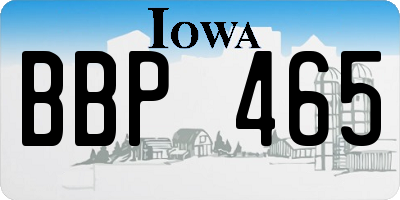 IA license plate BBP465