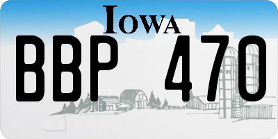 IA license plate BBP470
