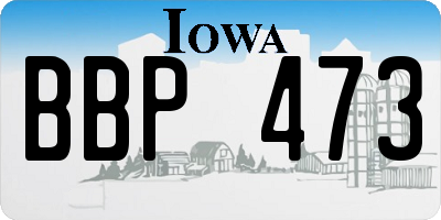 IA license plate BBP473