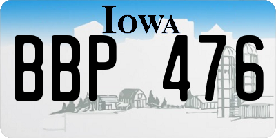 IA license plate BBP476