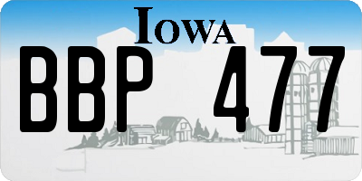 IA license plate BBP477