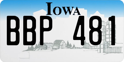 IA license plate BBP481