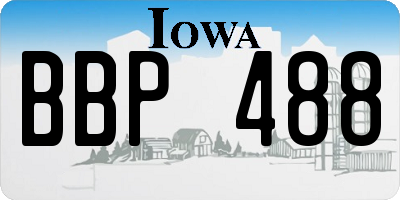 IA license plate BBP488