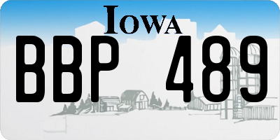 IA license plate BBP489