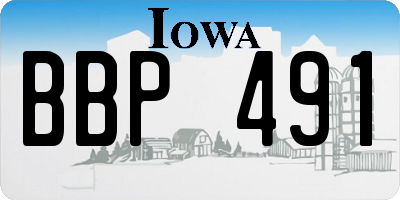 IA license plate BBP491