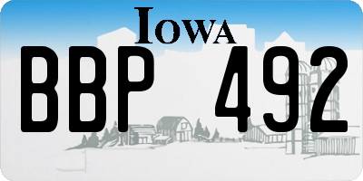 IA license plate BBP492