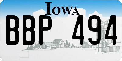 IA license plate BBP494