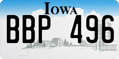 IA license plate BBP496