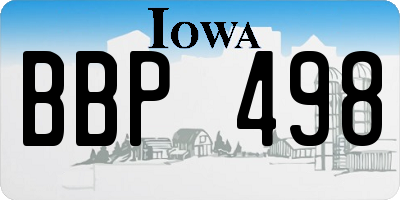 IA license plate BBP498