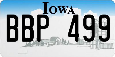 IA license plate BBP499