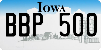 IA license plate BBP500