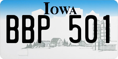 IA license plate BBP501