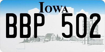 IA license plate BBP502
