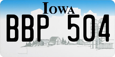 IA license plate BBP504