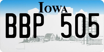 IA license plate BBP505