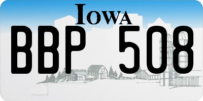 IA license plate BBP508