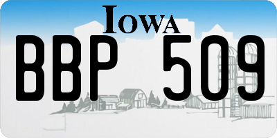 IA license plate BBP509