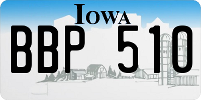 IA license plate BBP510