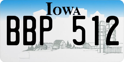IA license plate BBP512
