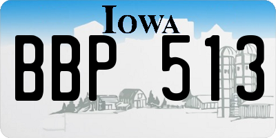 IA license plate BBP513