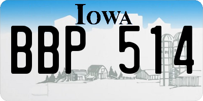 IA license plate BBP514