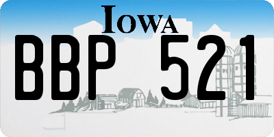 IA license plate BBP521