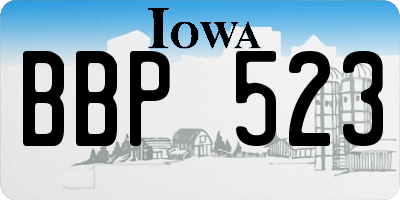 IA license plate BBP523