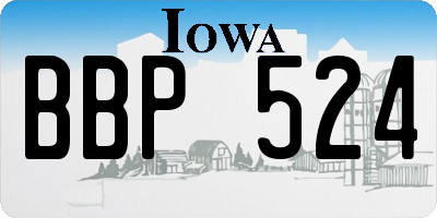 IA license plate BBP524