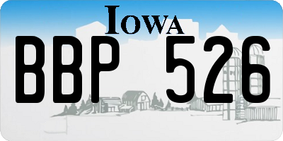 IA license plate BBP526