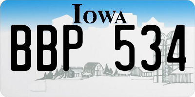 IA license plate BBP534