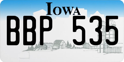 IA license plate BBP535