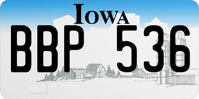 IA license plate BBP536