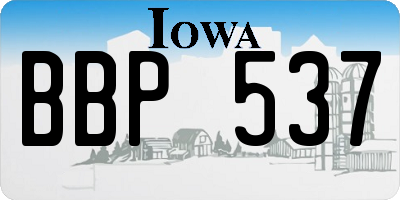 IA license plate BBP537