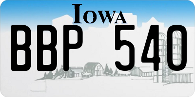 IA license plate BBP540