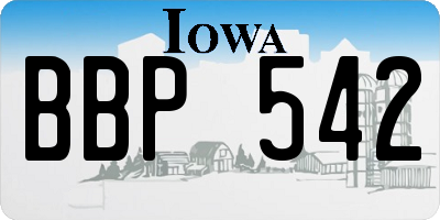 IA license plate BBP542