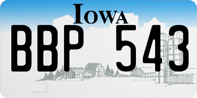 IA license plate BBP543