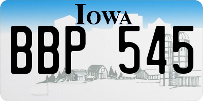 IA license plate BBP545