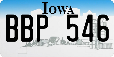 IA license plate BBP546