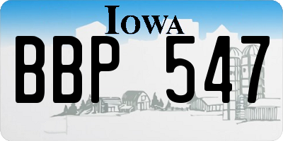 IA license plate BBP547