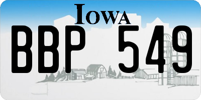 IA license plate BBP549