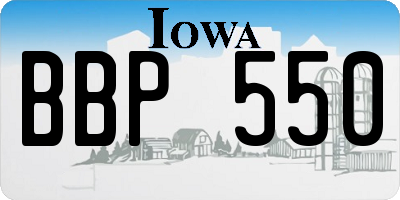 IA license plate BBP550