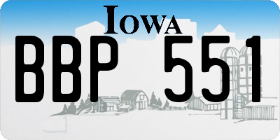 IA license plate BBP551