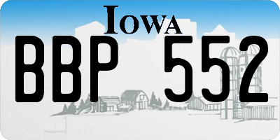 IA license plate BBP552