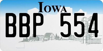 IA license plate BBP554