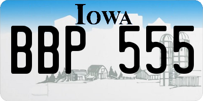IA license plate BBP555