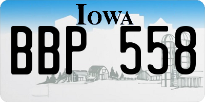 IA license plate BBP558