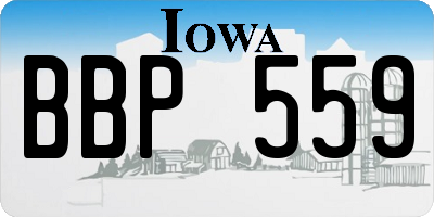 IA license plate BBP559