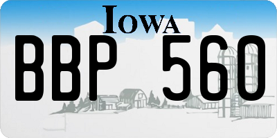 IA license plate BBP560